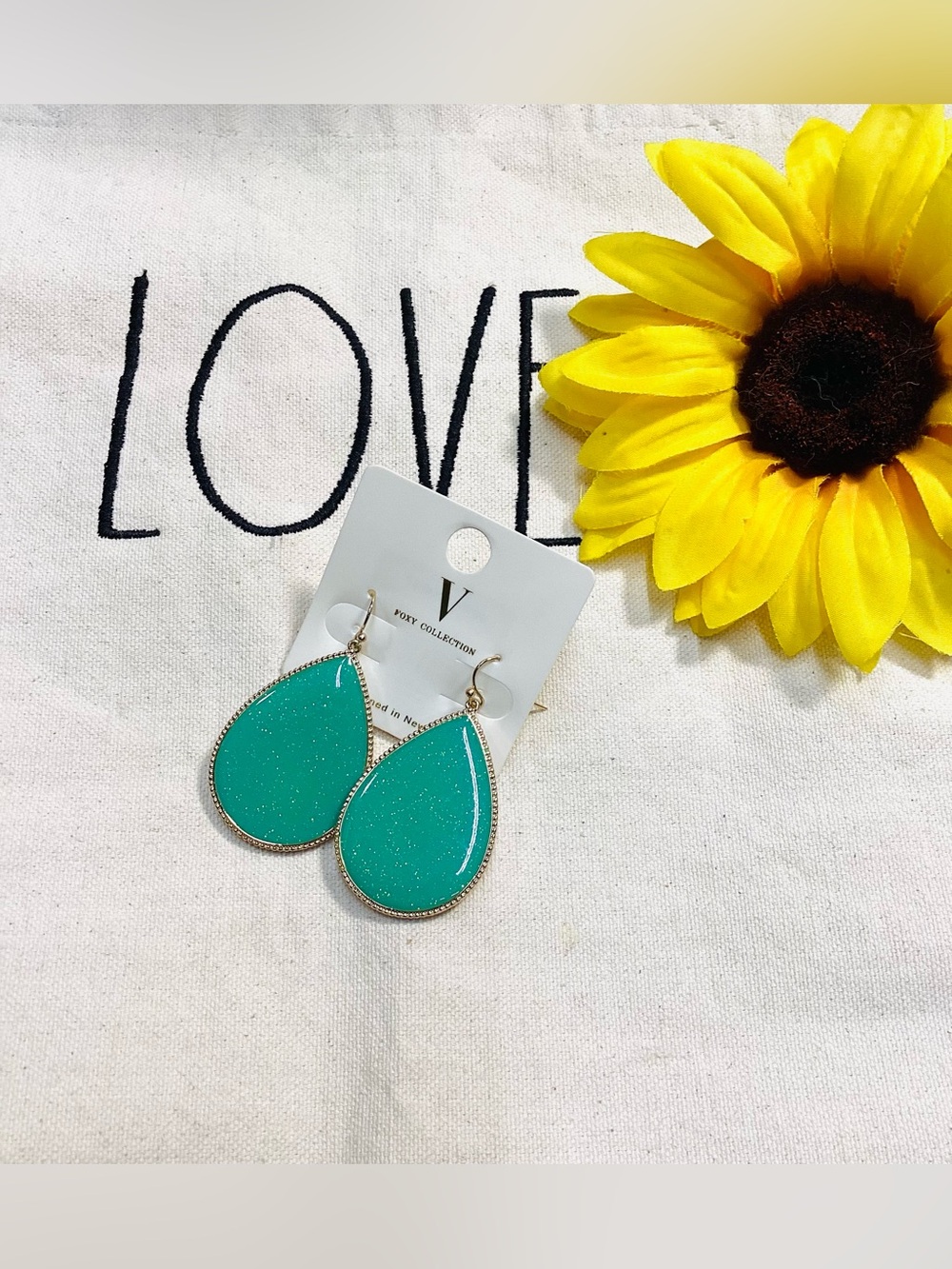 Green Dangle Earrings